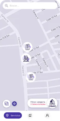 Pantalla de la app Mappet: Encuentra tu próximo plan peludo