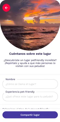 Pantalla de la app Mappet: Suma un lugar a la manada